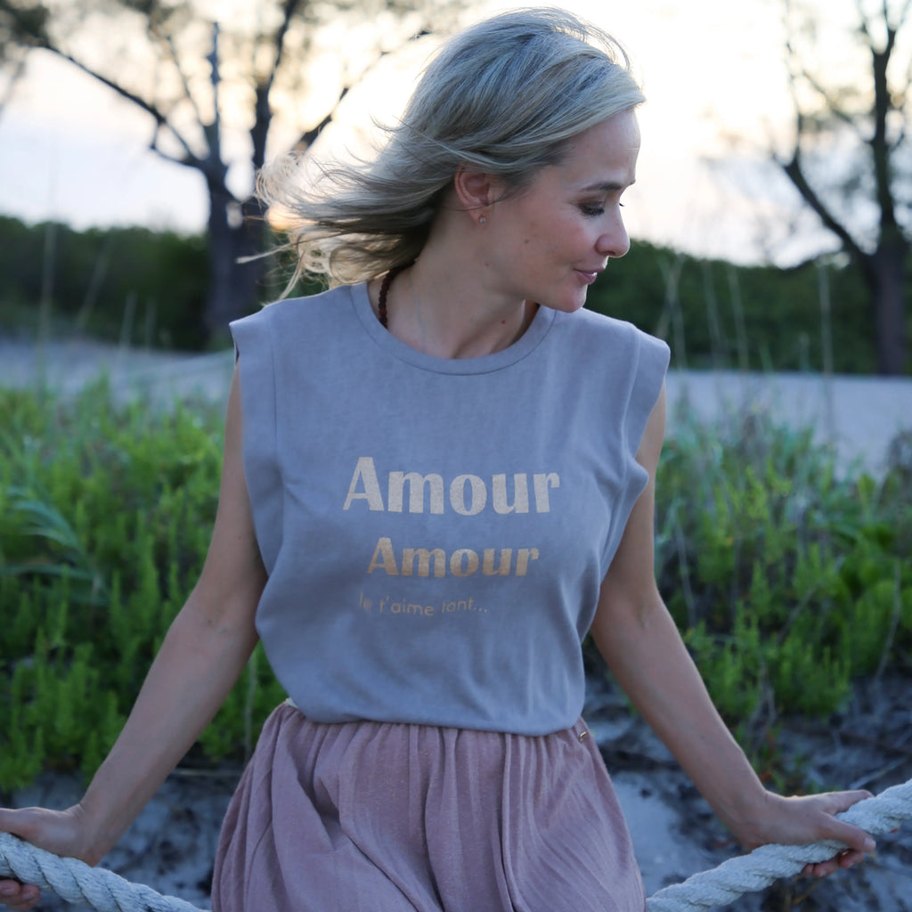Glitter Gold Muscle Tank Spiritual Fashion by CocoMilkyWay