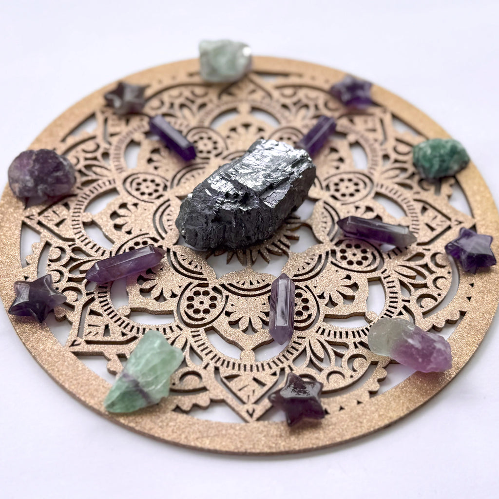 CocoMilkyWay crystal grid for dream manifestation, created to focus energy and intention