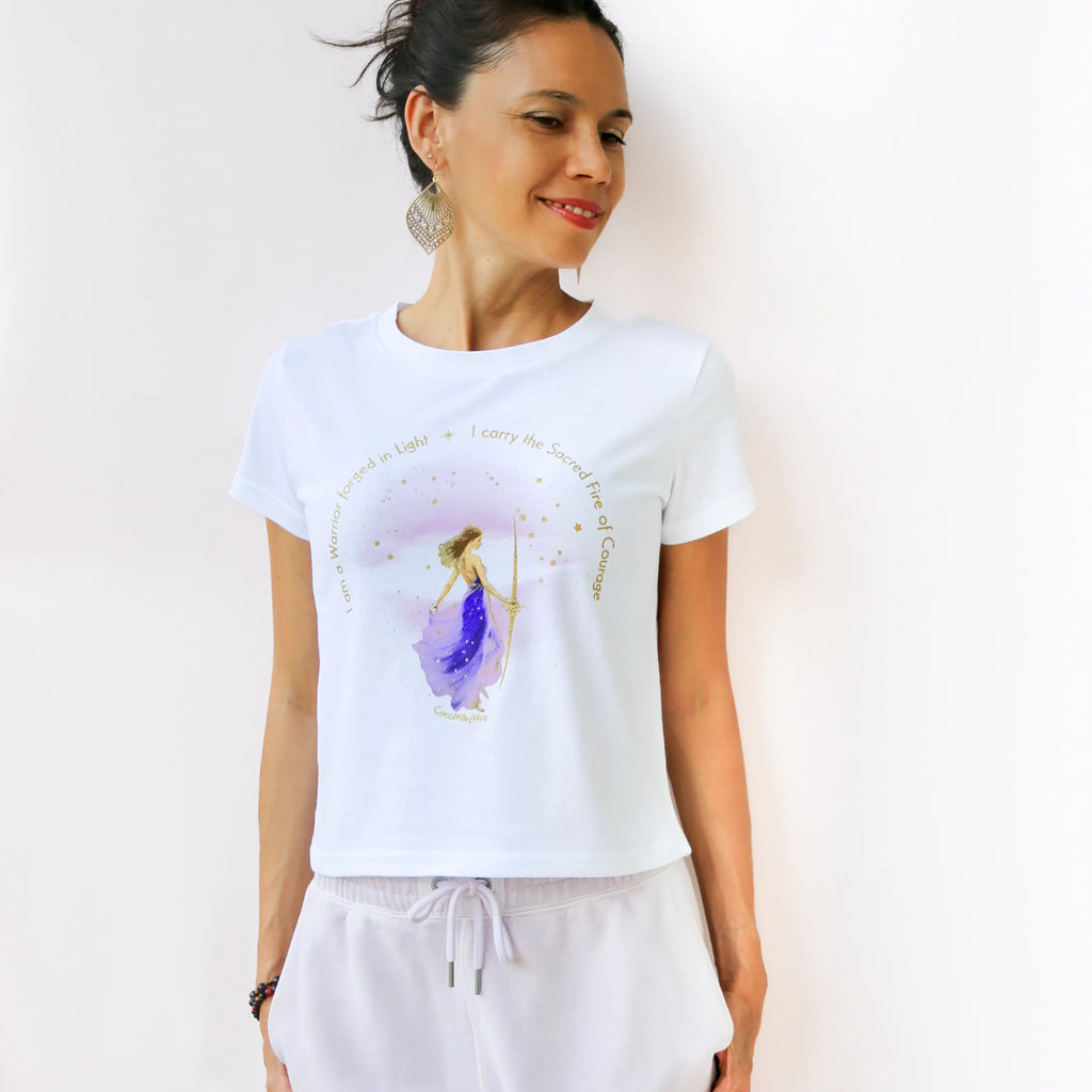 Warrior Goddess Graphic Crop Top Spiritual Fashion by CocoMilkyWay