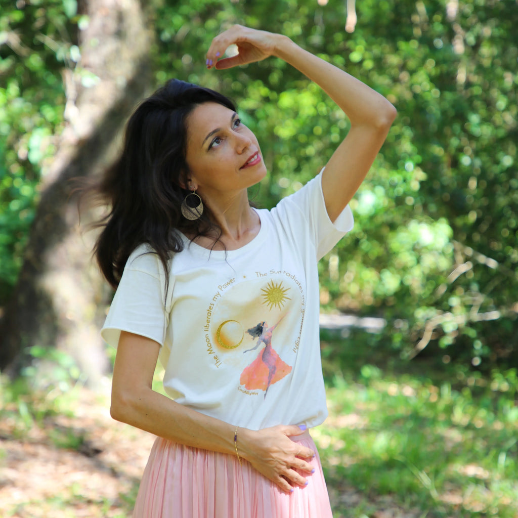Woman in the woods dancing Spiritual Fashion by CocoMilkyWay