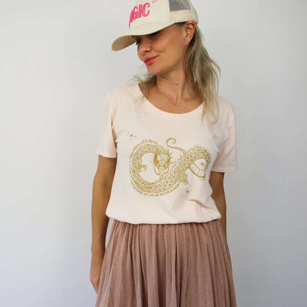 Magic Hat and Dragon Graphic T-shirt Spiritual Fashion by CocoMilkyWay Coachella look