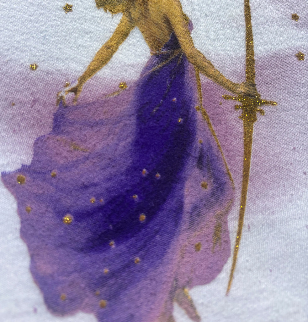 Divine Warrior Glitter Gold and Purple Top Spiritual Fashion by CocoMilkyWay