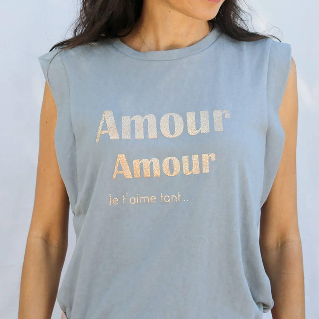 CocoMilkyWay Amour top, summer essential with gold glitter for a sparkling look