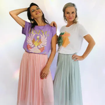 Wearing cotton tees by CocomilkyWay, the founders share their conscious fashion story.