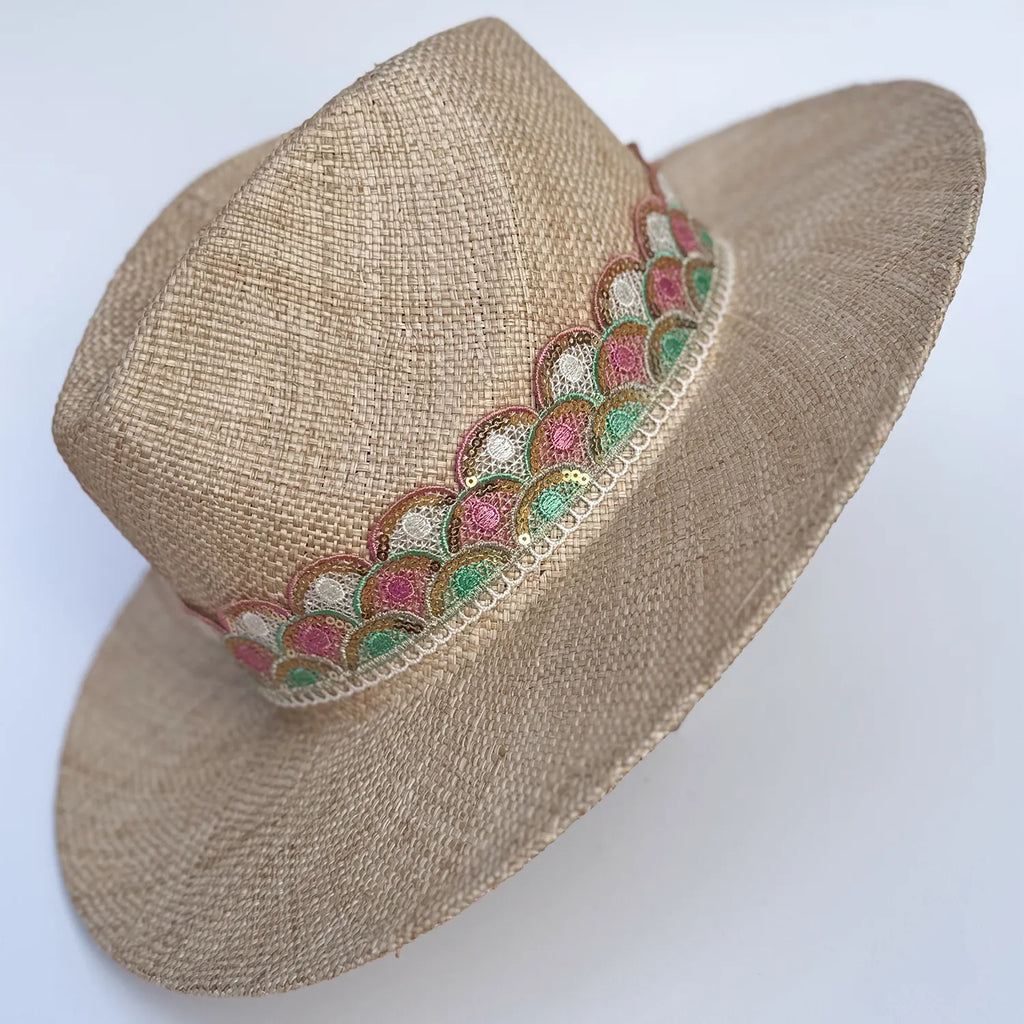 Cowboy hat with colorful glitter by CocoMilkyWay, summer accessory for a glamorous western style
