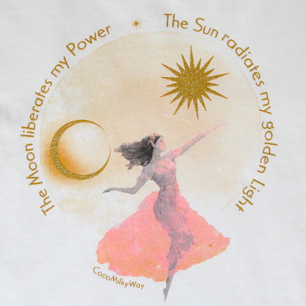 Glitter gold and pink fairy with star design, ethereal and magical piece by CocoMilkyWay