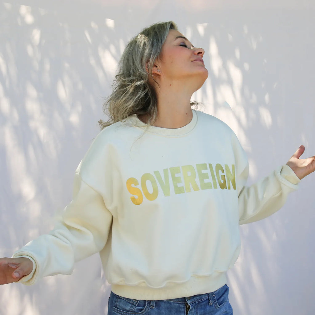 Ivory and gold Sovereign sweatshirt by CocoMilkyWay