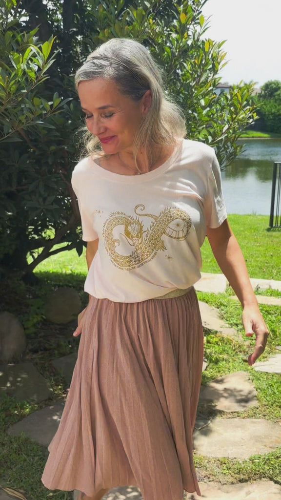 Divine Dragon Pink and Glitter Gold Spiritual Fashion by CocoMilkyWay